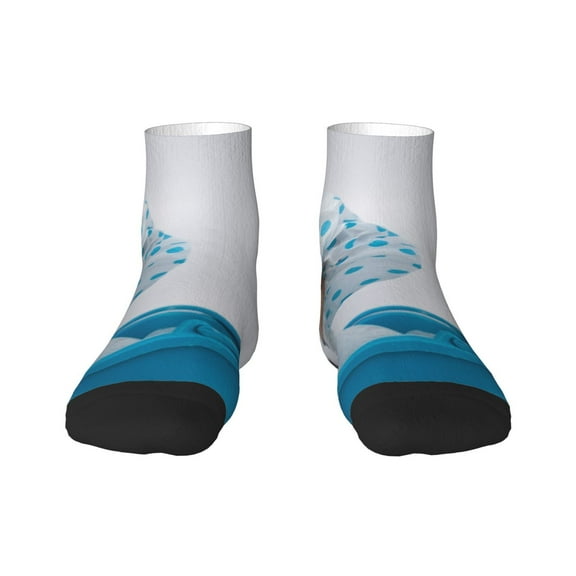 Goofa Terrier Takes A Bath With Shower Cap Pattern Non Slip Socks with Grips for Elderly, Crew Socks Yoga Hospital Socks Cushioned Sole Gripper Socks for Men Women