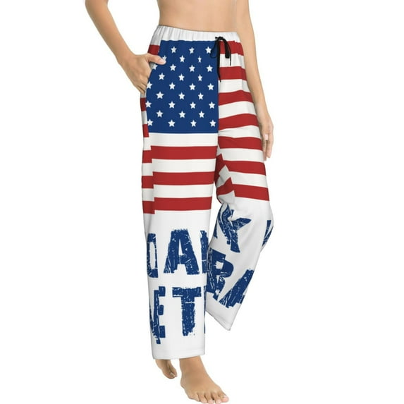 Goofa Thank You Veterans Printed Soft Pajama Pants for Women, Wide Leg Comfy Casual Lounge Yoga Pants-Medium