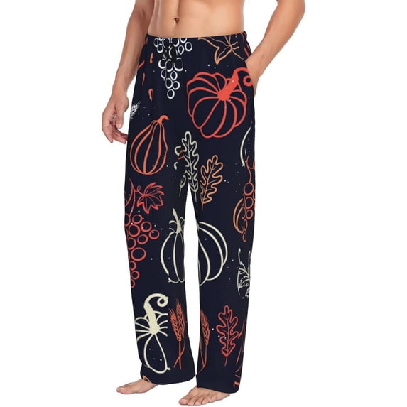 Goofa Thanksgiving Printed Soft Pajama Pants for Men, Wide Leg Comfy Casual Lounge Yoga Pants-XX-Large