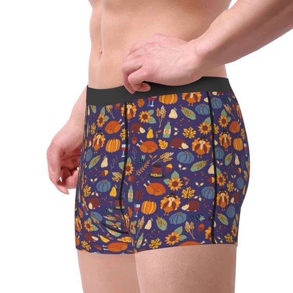 Goofa Thanksgiving Turkey 2 Printed Men's Boxer Briefs Underwear, Moisture-Wicking Underwear, Trunk,Soft and Breathable Cotton Underwear-XX-Large