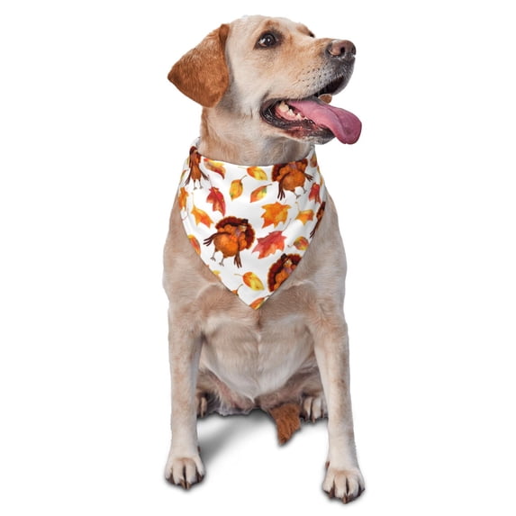 Goofa Thanksgiving Turkey Leaves Printing Dog Bandana ,Cat Scarf Adjustable Bib Handkerchief Accessories for Dogs Cats,Pet scarf,Pet fashion