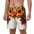 thumbnail image 1 of Goofa Thanksgiving With Autumn Printed Men's Swim Trunks Board Shorts Quick Dry Mens Swimming Trunks with Compression Liner,Breathable Fit Hawaii Beach Shorts-Small, 1 of 9