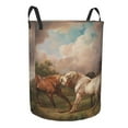 thumbnail image 1 of Goofa Three Horses Oil Painting Printed Circular Hamper,Laundry Basket with Handles,Storage Baskets Foldable,Large Capacity Laundry Hamper-Medium, 1 of 8