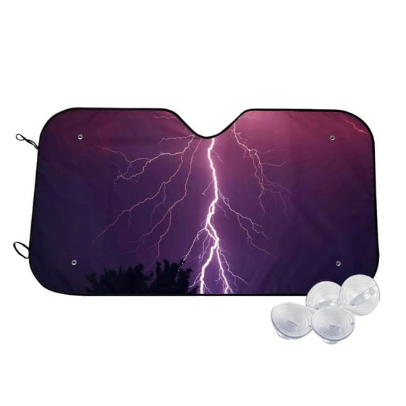 Goofa Thunderstorm Violet Purple Printed Car Windshield Sunshade,Foldable Reflective Sun Visor,UV Protection Heat Blocker Sunshade,Car Cooling Accessory-Medium