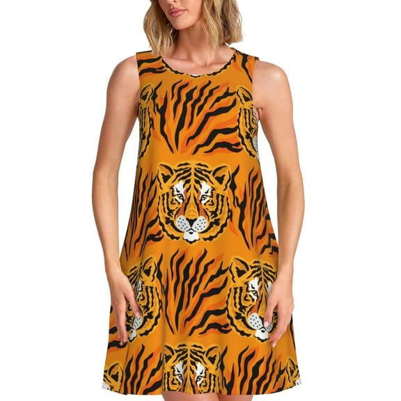 Goofa Tiger for Summer Dresses for Women – Beach Floral Sundress, Casual Pockets Boho Tank Dress for Hot Days
