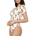 thumbnail image 1 of Goofa Tigers go in for Sports Printed Women Rash Guard Short Sleeve,Tummy control Swimsuit Surfing Swimsuit Bathing Suit One Piece Swimsuit UPF 50-Large, 1 of 9