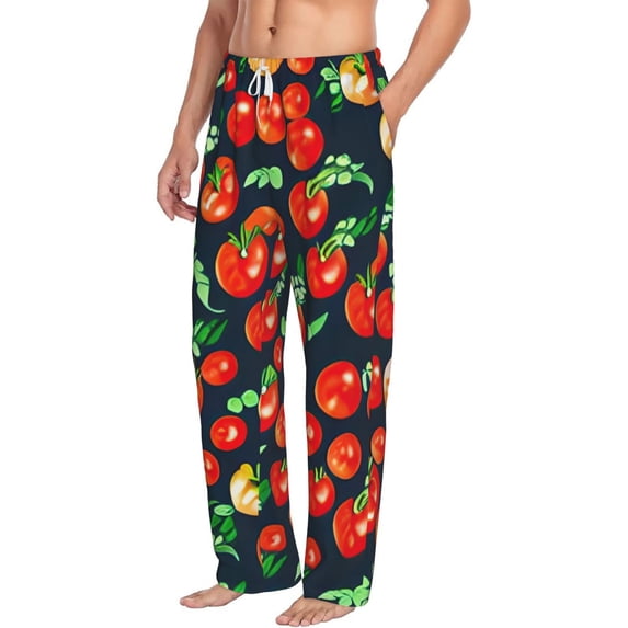 Goofa Tomatoes Printed Soft Pajama Pants for Men, Wide Leg Comfy Casual Lounge Yoga Pants-Large