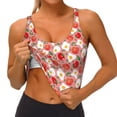 thumbnail image 1 of Goofa Tomatoes Printed Sports Bras for Women, High Impact Running Bra Workout Crop Tank Tops Longline Sports Bra Push up-, 1 of 9