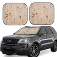 thumbnail image 1 of Goofa Tortilla Pattern 2 Piece Car Windshield Sun Shade Foldable | Front Windshield Shade for Sun, Heat and UV Rays | Sunshade for Car Front Window-Medium, 1 of 7