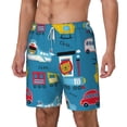 thumbnail image 1 of Goofa Transportations With Cute Animals Printed Men's Swim Trunks Board Shorts Quick Dry Mens Swimming Trunks with Compression Liner,Breathable Fit Hawaii Beach Shorts-XX-Large, 1 of 9