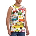 thumbnail image 1 of Goofa Transports with Animals Printed Men's Sleeveless T-Shirt - Athletic Gym Workout Tank Top for Men - Moisture-Wicking, UPF 30+ Quick-Dry Muscle Tee-XX-Large, 1 of 8