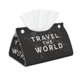 thumbnail image 1 of Goofa Travel The World1 Pattern Triangle Square Tissue Box Cover, Modern PVC Leathe Facial Paper Holder,Decorative Holder/Organizer for Bathroom Vanity Countertop, 1 of 9