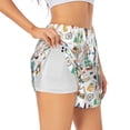 thumbnail image 1 of Goofa Travel1 Printed Women 2 in 1 Running Shorts,Quick Dry Athletic Workout Shorts,High Waisted Athletic Shorts with Liner Pockets-X-Large, 1 of 9