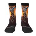 thumbnail image 1 of Goofa Tree Hollow Meditating Giraffe Printed Men's Crew Socks, Soft Durable Breathable Moisture-Wicking with Odor Control Cotton socks, 1 of 9