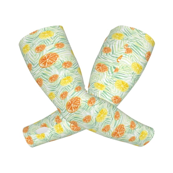 Goofa Tree Palms Lemon Pattern UV Sun Protection Arm Sleeves, UPF 50 Sports Cooling Arm Compression Sleeves for Men Women Teenager