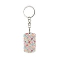 thumbnail image 1 of Goofa Trendy Floral Design Printed Rectangular Metal Keychain Bag Charm Floral Charm for Purse Keys Metal Keyring Gift for Women Accessories, 1 of 7