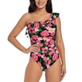 thumbnail image 1 of Goofa Trendy Floral Pattern Women's One Piece Swimsuits Tummy Control Bathing Suits Asymmetric One Shoulder Swimwear-Medium, 1 of 6