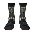 thumbnail image 1 of Goofa Tribal Style Raccoon Printed Men's Crew Socks, Soft Durable Breathable Moisture-Wicking with Odor Control Cotton socks, 1 of 9