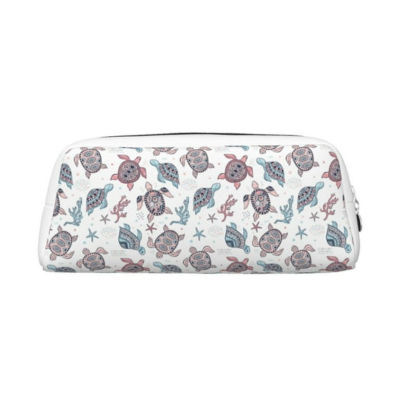 Goofa Tribal Style Turtle Pattern Leather Pencil Case, Pencil Pouch, Pencil Bag, Pen Case, Pen Pouch, Pen Bag, Pencil Pouches, Pencil Bags,College Pencil Case