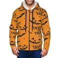 thumbnail image 1 of Goofa Trick Or Treat Pattern Mens Full-zip Hoodie, Zip-up Pullover Hooded Sweatshirt, Kangaroo Pocket Hoodie Ideal for Daily Wear, Travel, and Home-, 1 of 5