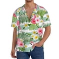 thumbnail image 1 of Goofa Tropical Flamingo Printed Men's Casual Short-sleeved Shirt,Lightweight Breathable Button-down,Summer Casual men's top,Versatile Fashion shirt-3X-Large, 1 of 7