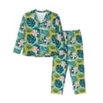 thumbnail image 1 of Goofa Tropical Floral Printed Women’s 2 Piece Pajama Set Super,Pajamas Women's Long Sleeve Sleepwear Soft Button Down Loungewear Pjs Lounge Set Nightwear-XX-Large, 1 of 9