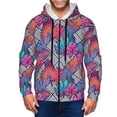 thumbnail image 1 of Goofa Tropical Leaves Pattern Mens Full-zip Hoodie, Zip-up Pullover Hooded Sweatshirt, Kangaroo Pocket Hoodie Ideal for Daily Wear, Travel, and Home-3X-Large, 1 of 5
