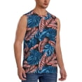 thumbnail image 1 of Goofa Tropical Leaves Printed Men's Sleeveless T-Shirt - Athletic Gym Workout Tank Top for Men - Moisture-Wicking, UPF 30+ Quick-Dry Muscle Tee-, 1 of 8