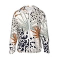 thumbnail image 1 of Goofa Tropical Leaves Printed Women's UPF 50+ Sun Protection Hoodie Jacket Lightweight Long Sleeve Sun Shirt for Women with Pocket Hiking Outdoor-X-Large, 1 of 9