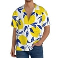 thumbnail image 1 of Goofa Tropical Lemon Printed Men's Casual Short-sleeved Shirt,Lightweight Breathable Button-down,Summer Casual men's top,Versatile Fashion shirt-3X-Large, 1 of 7
