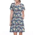 thumbnail image 1 of Goofa Tropical Sloth Pattern Women Summer Short Sleeve Midi Dress with Pockets Casual Aline Flowy Tshirt Dress Vocation Beach Sundress, 1 of 6