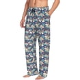 thumbnail image 1 of Goofa Tropical Sloth Printed Soft Pajama Pants for Men, Wide Leg Comfy Casual Lounge Yoga Pants-Large, 1 of 9