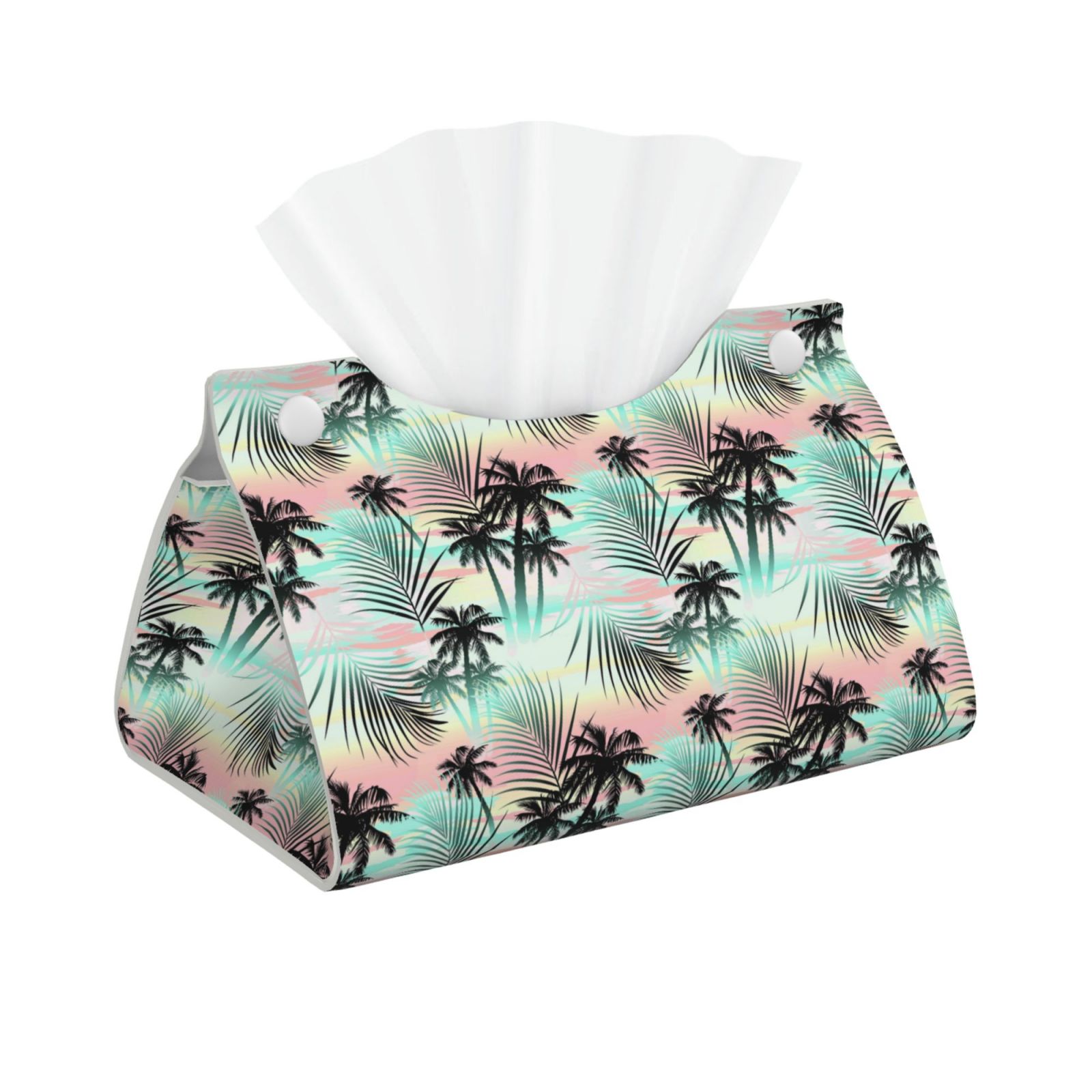 Triangular Tissue Box Goofa Tropical Summer Palm Pattern Triangle Square Tissue Box Cover ...
