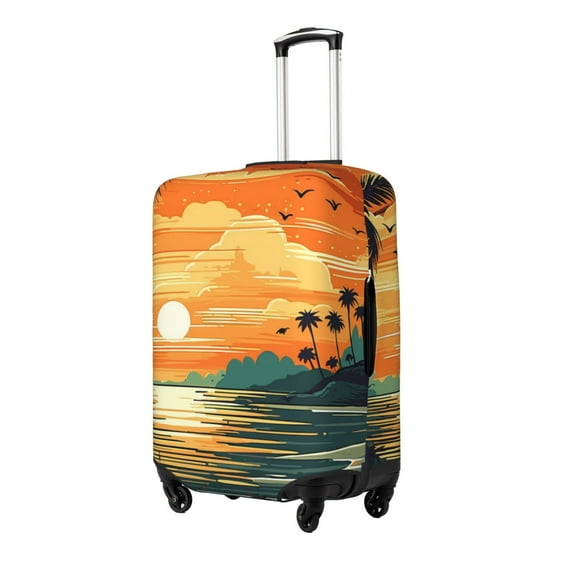 Goofa Tropical Sunset Paradise Pattern Luggage Covers For Suitcase,Suitcase Cover Protector Fit 18-32 Inch Luggage-Medium