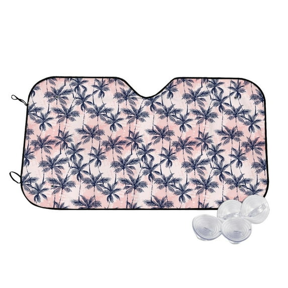 Goofa Tropics Palm Trees Printed Car Windshield Sunshade,Foldable Reflective Sun Visor,UV Protection Heat Blocker Sunshade,Car Cooling Accessory-Small