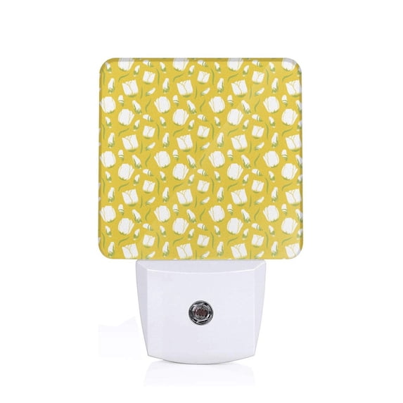 Goofa Tulips Flowers Night Light, Plug-in, Dusk to Dawn Sensor, Warm White, Ambient Lighting, Ideal Kids Adults Nightlight-UK