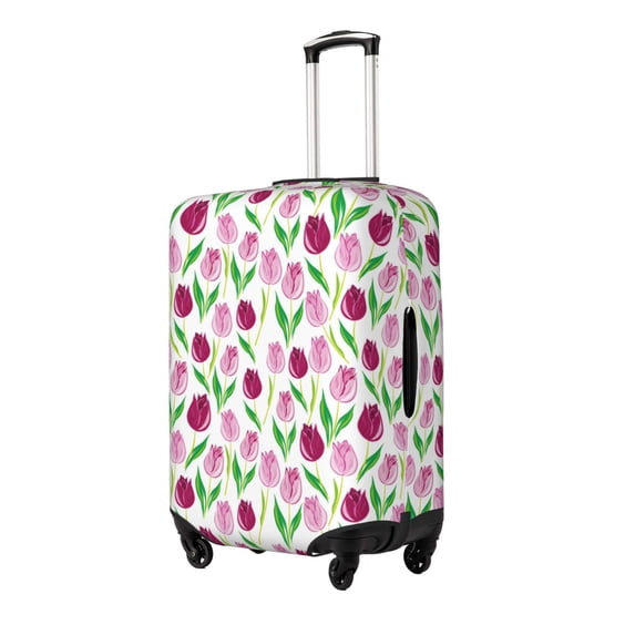 Goofa Tulips Flowers Pattern Luggage Covers For Suitcase,Suitcase Cover Protector Fit 18-32 Inch Luggage-Medium