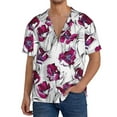 thumbnail image 1 of Goofa Tulips Flowers Printed Men's Casual Short-sleeved Shirt,Lightweight Breathable Button-down,Summer Casual men's top,Versatile Fashion shirt-Small, 1 of 7