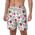 thumbnail image 1 of Goofa Tulips Flowers Printed Men's Swim Trunks Board Shorts Quick Dry Mens Swimming Trunks with Compression Liner,Breathable Fit Hawaii Beach Shorts-Small, 1 of 9
