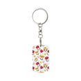 thumbnail image 1 of Goofa Tulips Flowers Printed Rectangular Metal Keychain Bag Charm Floral Charm for Purse Keys Metal Keyring Gift for Women Accessories, 1 of 7