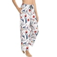thumbnail image 1 of Goofa Tulips Flowers Printed Soft Pajama Pants for Women, Wide Leg Comfy Casual Lounge Yoga Pants-Small, 1 of 9