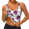 thumbnail image 1 of Goofa Tulips Flowers Printed Sports Bras for Women, High Impact Running Bra Workout Crop Tank Tops Longline Sports Bra Push up-X-Large, 1 of 9