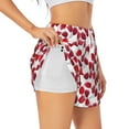 Goofa Tulips Flowers Printed Women 2 in 1 Running Shorts,Quick Dry