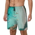 thumbnail image 1 of Goofa Turquoise Beach Kayaking Printed Men's Swim Trunks Board Shorts Quick Dry Mens Swimming Trunks with Compression Liner,Breathable Fit Hawaii Beach Shorts-3X-Large, 1 of 9