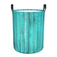 thumbnail image 1 of Goofa Turquoise Wooden2 Printed Circular Hamper,Laundry Basket with Handles,Storage Baskets Foldable,Large Capacity Laundry Hamper-Small, 1 of 6