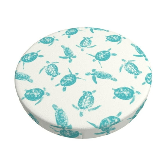 Goofa Turtle Printed Stool Covers Round, Waterproof Round Bar Stool Covers Anti-Slip Round Bar Stool Seat Cover with Elastic Bands Durable -12 inch