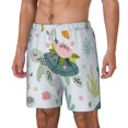 thumbnail image 1 of Goofa Turtle and Sea Life Printed Men's Swim Trunks Board Shorts Quick Dry Mens Swimming Trunks with Compression Liner,Breathable Fit Hawaii Beach Shorts-Small, 1 of 9