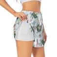 thumbnail image 1 of Goofa Turtle and Sea Life Printed Women 2 in 1 Running Shorts,Quick Dry Athletic Workout Shorts,High Waisted Athletic Shorts with Liner Pockets-Large, 1 of 9