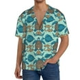 thumbnail image 1 of Goofa Turtles And Seahorses Printed Men's Casual Short-sleeved Shirt,Lightweight Breathable Button-down,Summer Casual men's top,Versatile Fashion shirt-3X-Large, 1 of 1