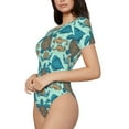 thumbnail image 1 of Goofa Turtles And Seahorses Printed Women Rash Guard Short Sleeve,Tummy control Swimsuit Surfing Swimsuit Bathing Suit One Piece Swimsuit UPF 50-, 1 of 9
